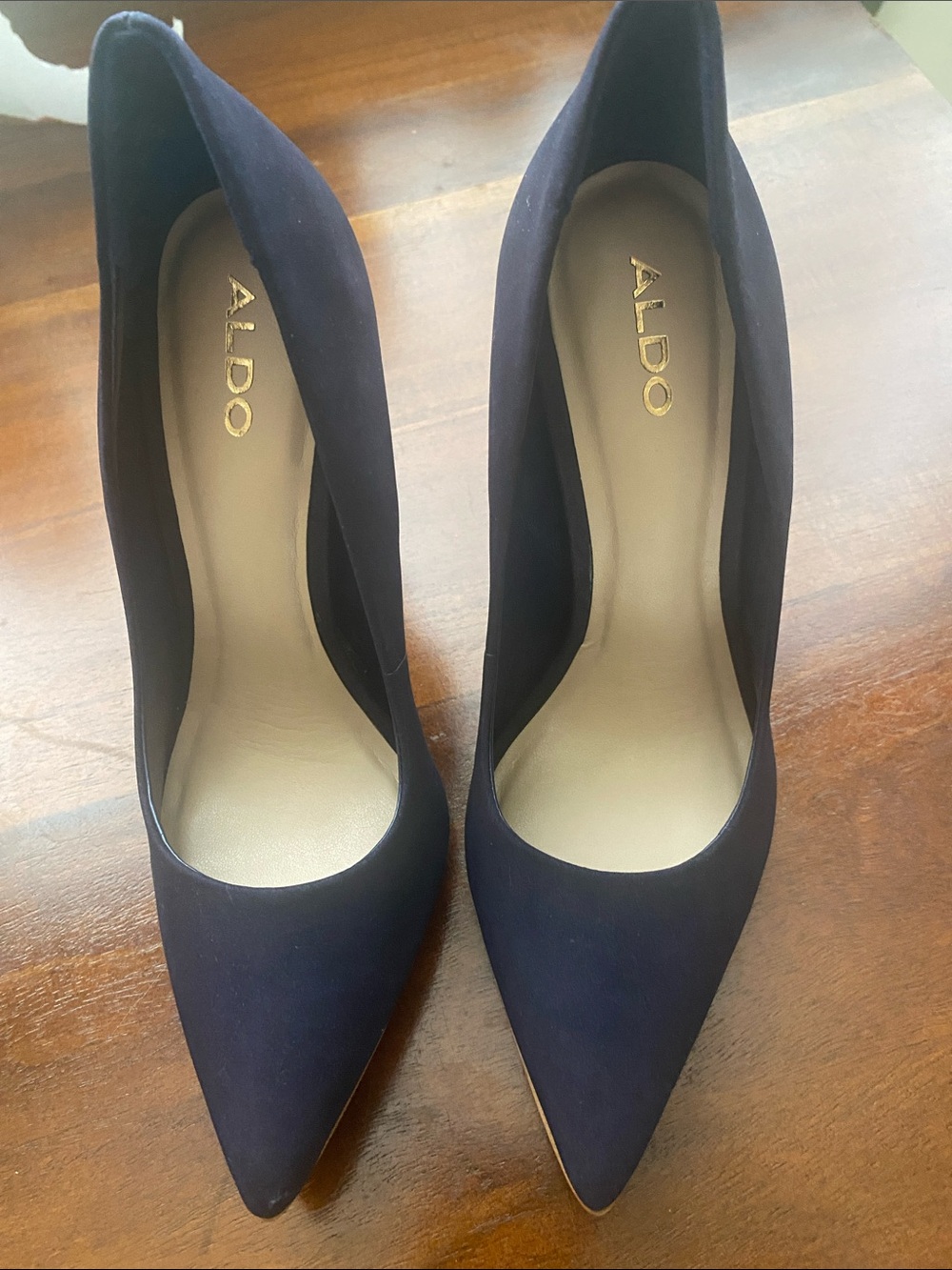 ALDO Women's Dark Navy Pointed-Toe Suede Pumps